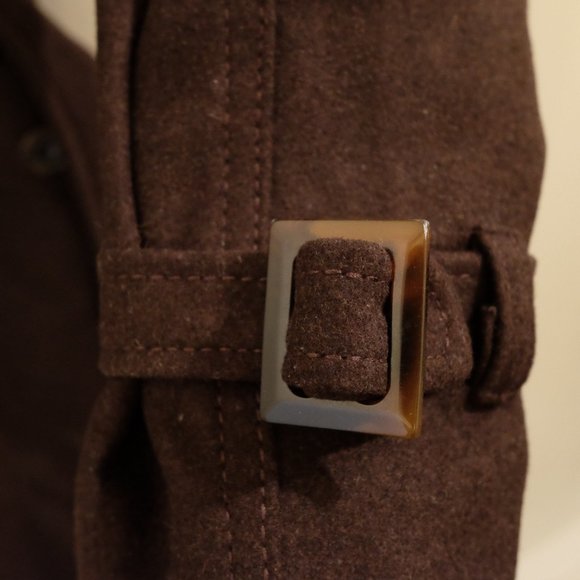 H&M Long Brown Peacoat with Light Pink Liner - Picture 9 of 11